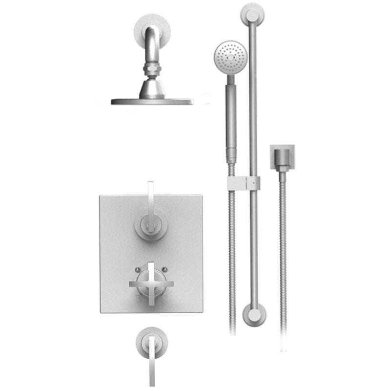 Rubinet T40LAL Temperature Control Shower With Two Seperate Volume Controls, Fixed Shower Head Bar, Integral Supply Hand Held Shower, 5 Wall Mount Trim Only - Parent