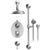 Rubinet T41FML Temperature Control Shower With Two Seperate Volume Controls, Aquatron Shower Head, Bar, Integral Supply Hand Held Shower 8 Wall Mount Mount Trim Only