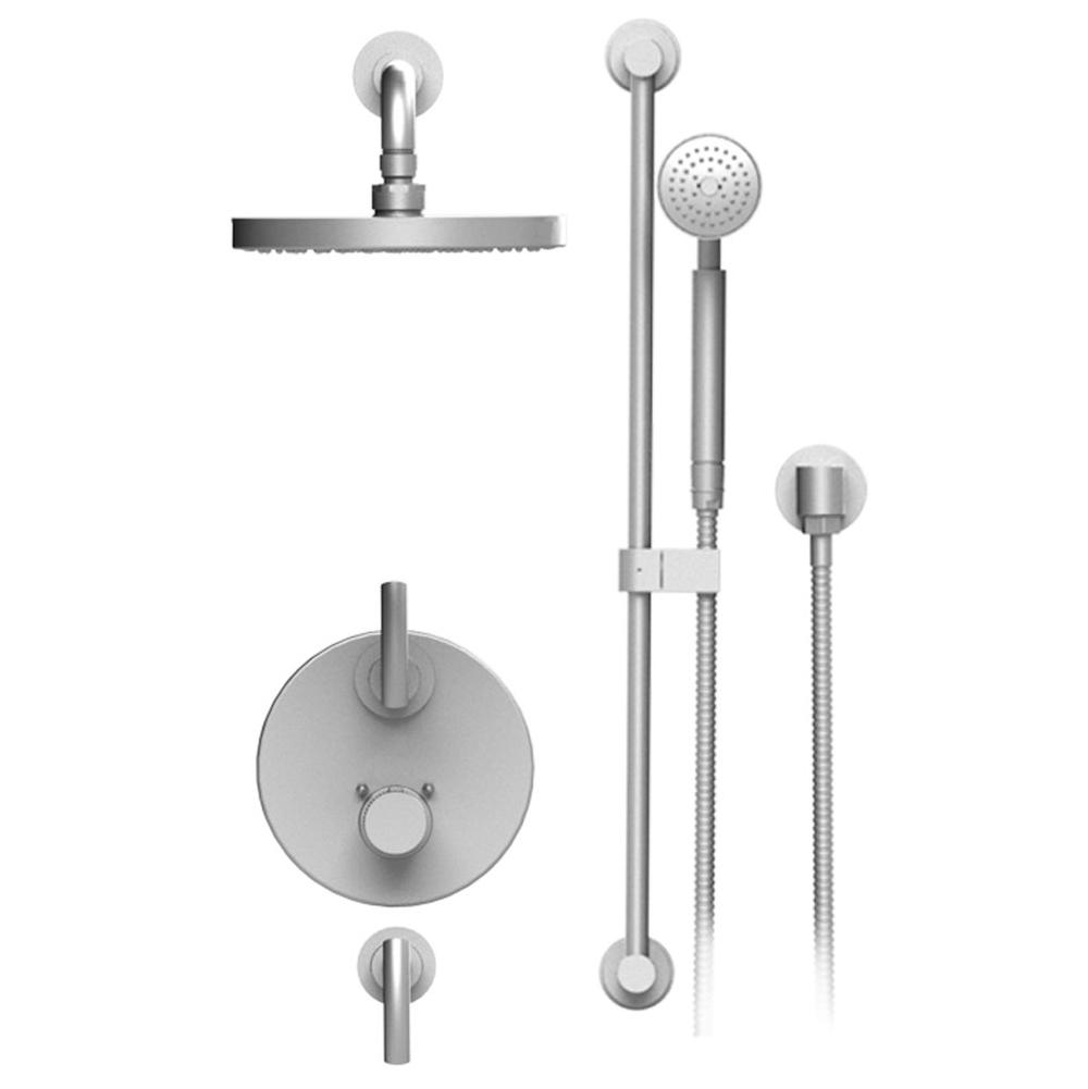 Rubinet T41HOL Temperature Control Shower With Two Seperate Volume Controls, Lasalle Shower Head, Bar, Integral Supply Hand Held Shower, 8 Wall Mount Mount Trim Only