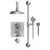 Rubinet T41HXC Temperature Control Shower With Two Seperate Volume Controls, Shower Head, Bar, Integral Supply Hand Held Shower, 8 Wall Mount Mount Trim Only