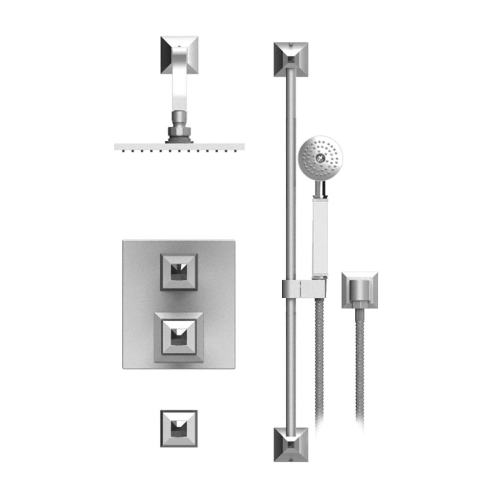 Rubinet T41ICQ Temperature Control Shower With Two Seperate Volume Controls, Fixed Shower Head, Bar, Integral Supply Hand Held Shower, 8 Wall Mount Mount Trim Only - Parent