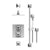 Rubinet T41ICQ Temperature Control Shower With Two Seperate Volume Controls, Fixed Shower Head, Bar, Integral Supply Hand Held Shower, 8 Wall Mount Mount Trim Only