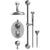 Rubinet T41JSL Temperature Control Shower With Two Seperate Volume Controls, Aquatron Shower Head, Bar, Integral Supply Hand Held Shower 8 Wall Mount Mount Trim Only