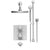 Rubinet T41LAC Temperature Control Shower With Two Seperate Volume Controls, Fixed Shower Head Bar, Integral Supply Hand Held Shower, 8 Wall Mount Mount Trim Only