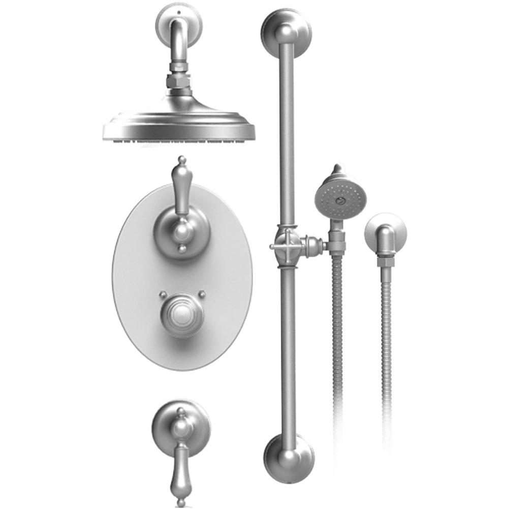 Rubinet T41RML Temperature Control Shower With Two Seperate Volume Controls, Aquatron Shower Head, Bar, Integral Supply Hand Held Shower 3 Functionn Wall Mount Trim - Parent