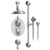 Rubinet T41RML Temperature Control Shower With Two Seperate Volume Controls, Aquatron Shower Head, Bar, Integral Supply Hand Held Shower 3 Functionn Wall Mount Trim