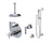 Rubinet T42GNL Temperature Control Shower With Two Seperate Volume Controls, Lasalle Shower Head, Bar, Integral Supply Hand Held Shower 8 Ceiling Mountunt Trim Only - Parent