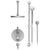 Rubinet T42HOL Temperature Control Shower With Two Seperate Volume Controls, Lasalle Shower Head, Bar, Integral Supply Hand Held Shower, 8 Ceiling Mountunt Trim Only