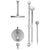 Rubinet T42HOL Temperature Control Shower With Two Seperate Volume Controls, Lasalle Shower Head, Bar, Integral Supply Hand Held Shower, 8 Ceiling Mountunt Trim Only