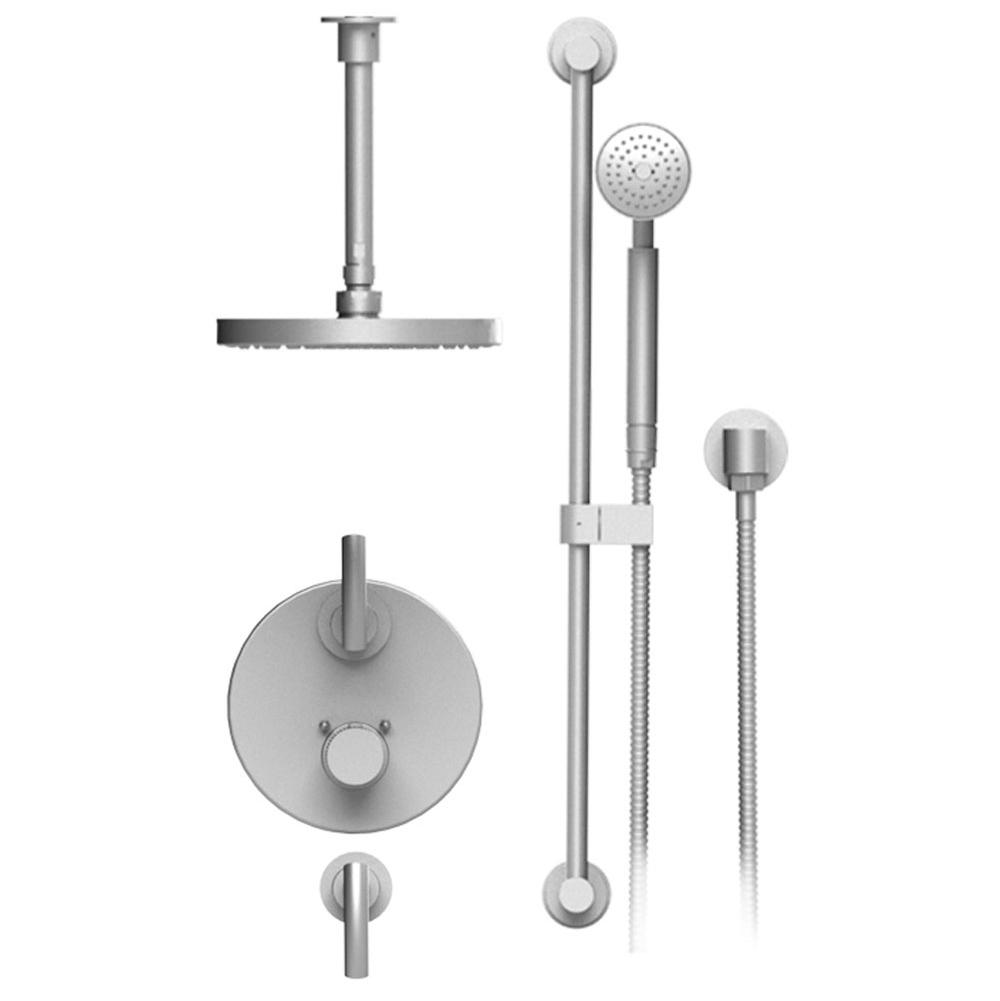Rubinet T42HOL Temperature Control Shower With Two Seperate Volume Controls, Lasalle Shower Head, Bar, Integral Supply Hand Held Shower, 8 Ceiling Mountunt Trim Only