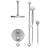 Rubinet T42HOR Temperature Control Shower With Two Seperate Volume Controls, Lasalle Shower Head, Bar, Integral Supply Hand Held Shower, 8 Ceiling Mountunt Trim Only