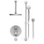 Rubinet T42HOR Temperature Control Shower With Two Seperate Volume Controls, Lasalle Shower Head, Bar, Integral Supply Hand Held Shower, 8 Ceiling Mountunt Trim Only