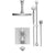 Rubinet T42LAC Temperature Control Shower With Two Seperate Volume Controls, Fixed Shower Head Bar, Integral Supply Hand Held Shower, 8 Ceiling Mountunt Trim Only