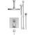 Rubinet T42LAL Temperature Control Shower With Two Seperate Volume Controls, Fixed Shower Head Bar, Integral Supply Hand Held Shower, 8 Ceiling Mountunt Trim Only