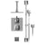 Rubinet T42MQL Temperature Control Shower With Two Seperate Volume Controls, Fixed Shower Head, Bar, Integral Supply Hand Held Shower 8 Ceiling Mountunt Trim Only