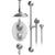 Rubinet T42RML Temperature Control Shower With Two Seperate Volume Controls, Fixed Shower Head, Bar, Integral Supply Hand Held Shower 8 Ceiling Mountunt Trim Only