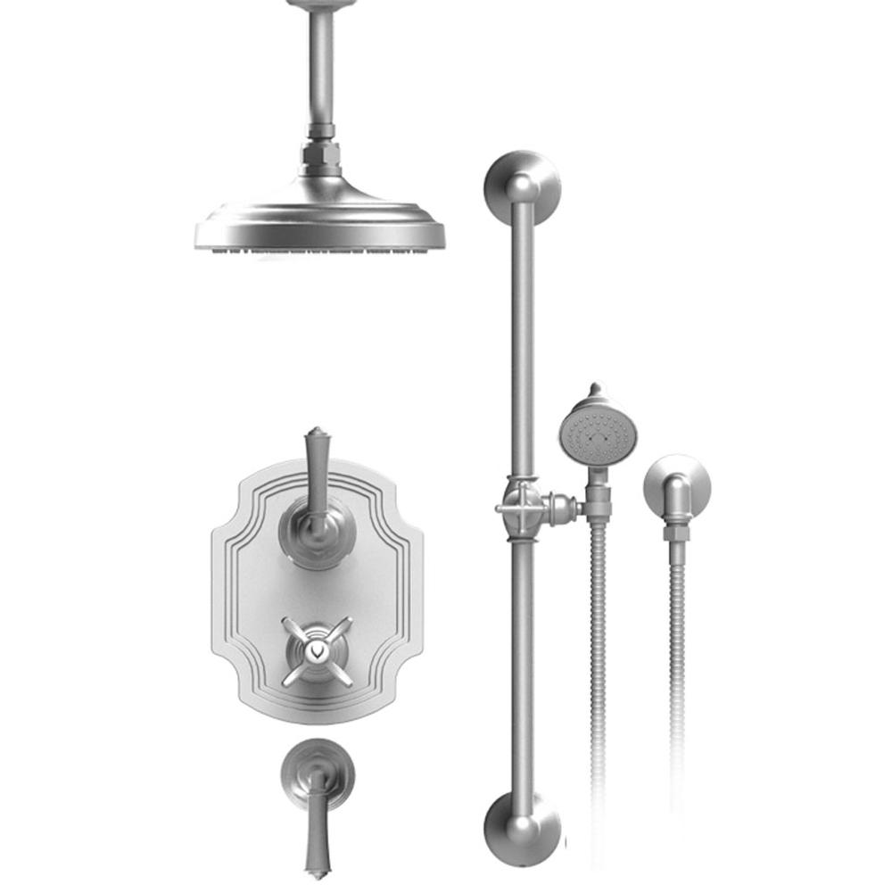 Rubinet T42RVL Temperature Control Shower With Two Seperate Volume Controls, Fixed Shower Head, Bar, Integral Supply Hand Held Shower, 8 Ceiling Mountunt Trim Only - Parent
