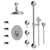 Rubinet T46ETL Temperature Control Shower With Three Seperate Volume Controls, Fixed Shower Head, Bar, Integral Supply, Hand Held Shower Four Body Spray 8 Wall Mount