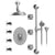 Rubinet T46FMC Temperature Control Shower With Three Seperate Volume Controls, Fixed Shower Head, Bar, Integral Supply, Hand Held Shower Four Body Spray 8 Wall Mount