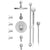 Rubinet T46HOL Temperature Control Shower With Three Seperate Volume Controls, Lasalle Shower Head, Bar, Integral Supply Hand Held Shower Four Body Spray, 8 Wall Mount