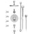 Rubinet T46HOL Temperature Control Shower With Three Seperate Volume Controls, Lasalle Shower Head, Bar, Integral Supply Hand Held Shower Four Body Spray, 8 Wall Mount