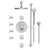 Rubinet T46HOR Temperature Control Shower With Three Seperate Volume Controls, Lasalle Shower Head, Bar, Integral Supply Hand Held Shower Four Body Spray, 8 Wall Mount
