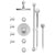 Rubinet T46HOR Temperature Control Shower With Three Seperate Volume Controls, Lasalle Shower Head, Bar, Integral Supply Hand Held Shower Four Body Spray, 8 Wall Mount