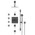 Rubinet T46RTL Temperature Control Shower With Three Seperate Volume Controls, Fixed Shower Head, Bar, Integral Supply, Hand Held Shower Four Body Spray, 8 Wall Mount