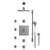 Rubinet T46RTQ Temperature Control Shower With Three Seperate Volume Controls, Fixed Shower Head, Bar, Integral Supply, Hand Held Shower Four Body Spray, 8 Wall Mount