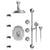 Rubinet T46RVC Temperature Control Shower With Three Seperate Volume Controls, Fixed Shower Head, Bar, Integral Supply, Hand Held Shower Four Body Spray, 8 Wall Mount