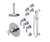 Rubinet T47GNC Temperature Control Shower With Three Seperate Volume Controls, Lasalle Shower Head, Bar, Integral Supply Hand Held Shower Four Body Spray 8 Ceiling Mount - Parent