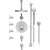 Rubinet T47HOL Temperature Control Shower With Three Seperate Volume Controls, Lasalle Shower Head, Bar, Integral Supply Hand Held Shower Four Body Spray, 8 Ceiling Mount