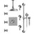 Rubinet T47HXL Temperature Control Shower With Three Seperate Volume Controls, Shower Head, Bar, Integral Supply, Hand Held Shower Four Body Spray, 8 Ceiling Mount - Parent