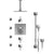 Rubinet T47ICL Temperature Control Shower With Three Seperate Volume Controls, Shower Head, Bar, Integral Supply, Hand Held Shower Four Body Spray, 8 Ceiling Mount