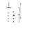 Rubinet T47RTQ Temperature Control Shower With Three Seperate Volume Controls, Fixed Shower Head, Bar, Integral Supply, Hand Held Shower Four Body Spray, 8 Ceiling Mount - Parent