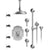 Rubinet T47RVL Temperature Control Shower With Three Seperate Volume Controls, Fixed Shower Head, Bar, Integral Supply, Hand Held Shower Four Body Spray, 8 Ceiling Mount