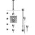 Rubinet T48ICL Temperature Control Shower With Three Seperate Volume Controls, Shower Head, Bar, Integral Supply, Hand Held Shower Four Body Spray, 12 Ceiling Mount