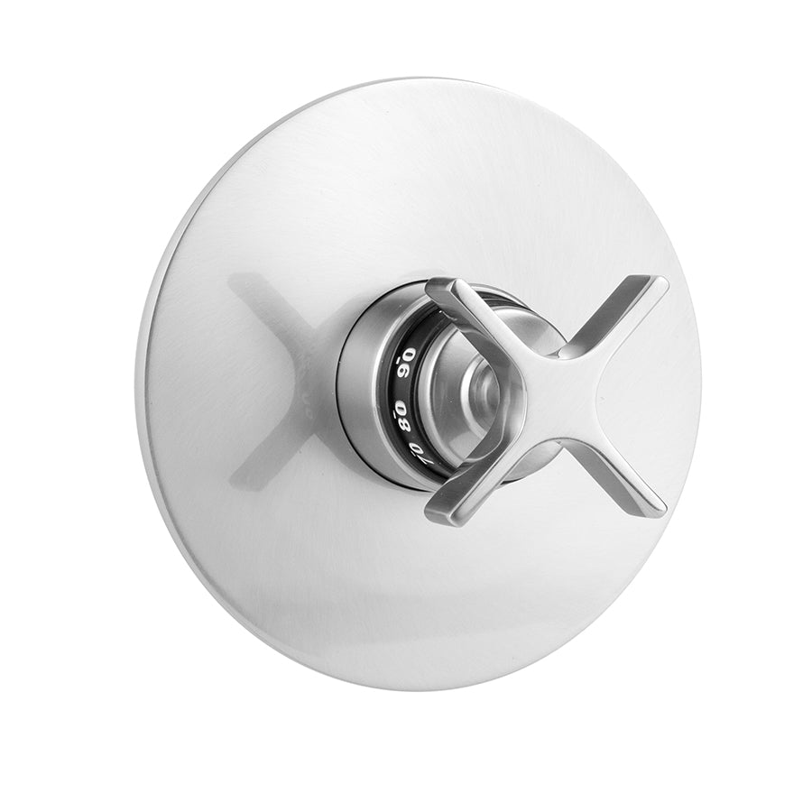 Jaclo T560-TRIM Round Plate With Lila Cross Handle Trim For Thermostatic Valves - Parent
