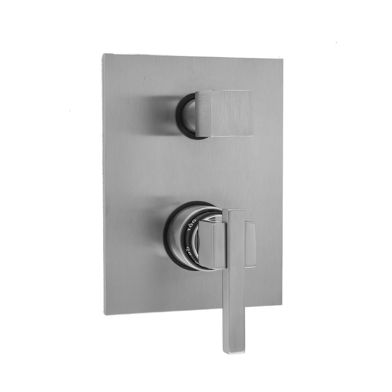 Jaclo T7502-TRIM Rectangle Plate With Cubix® Lever Thermostatic Valve With Cube Built-In 2-Way Or 3-Way Diverter/Volume Controls - Parent