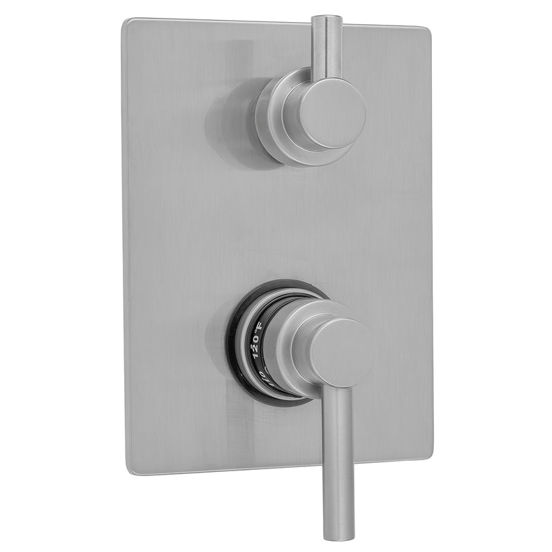 Jaclo T7533-TRIM Rectangle Plate With Contempo Low Lever Thermostatic Valve With Contempo Short Peg Built-In 2-Way Or 3-Way Diverter/Volume Controls - Parent