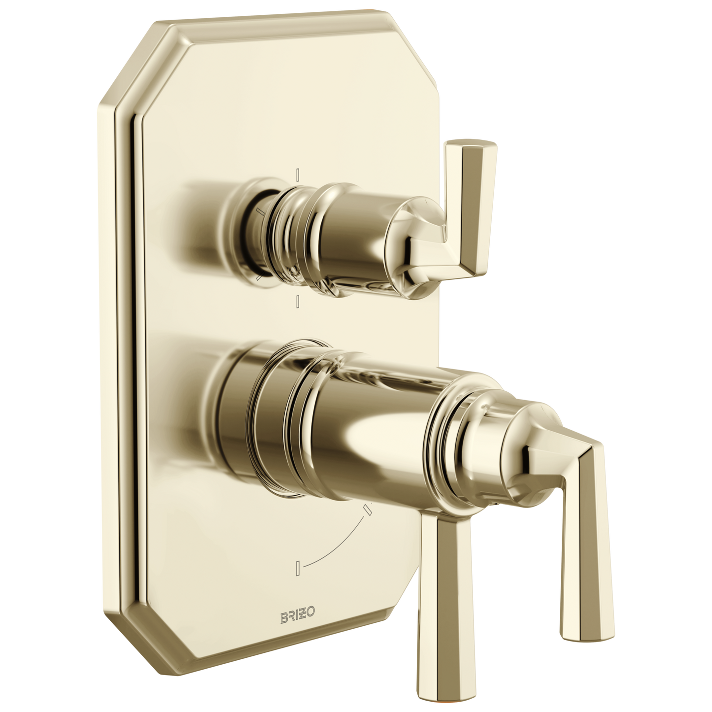 Brizo T75665 Beauclere TempAssure Thermostatic Valve with Integrated 6-Function Diverter Trim