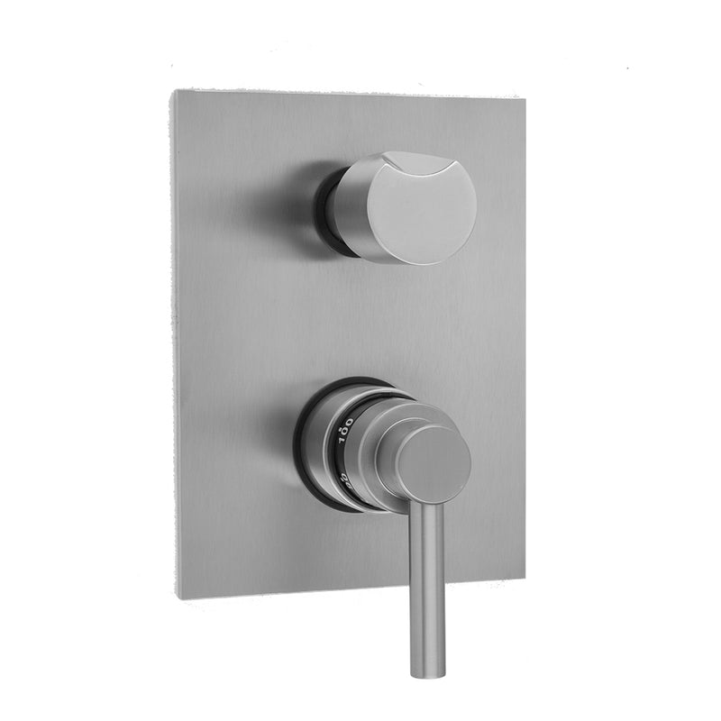 Jaclo T7572-TRIM Rectangle Plate With Contempo Low Lever Thermostatic Valve With Thumb Built-In 2-Way Or 3-Way Diverter/Volume Controls - Parent