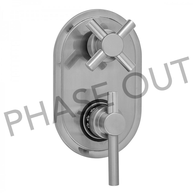 Jaclo T8530-TRIM Oval Plate With Contempo Low Lever Thermostatic Valve With Contempo Cross Built-In 2-Way Or 3-Way Diverter/Volume Controls - Parent