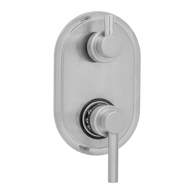 Jaclo T8533-TRIM Oval Plate With Contempo Low Lever Thermostatic Valve With Short Peg Lever Built-In 2-Way Or 3-Way Diverter/Volume Controls - Parent
