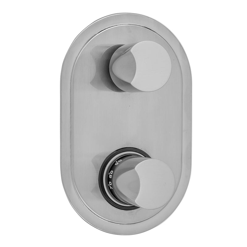 Jaclo T8537-TRIM Oval Plate With Thumb Thermostatic Valve With Thumb Built-In 2-Way Or 3-Way Diverter/Volume Controls - Parent
