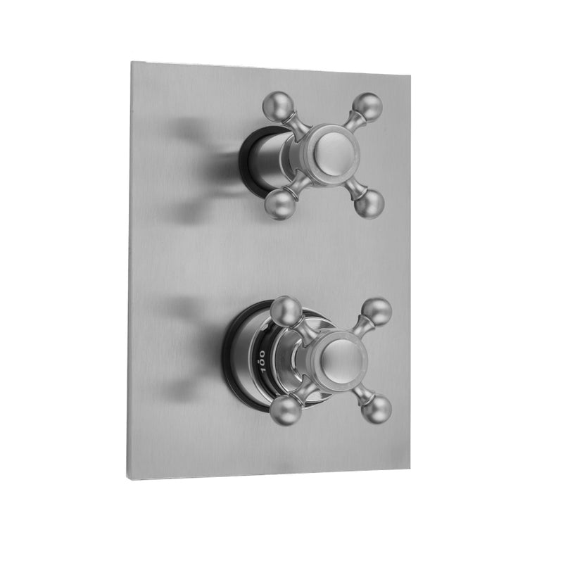 Jaclo T8757-TRIM Rectangle Plate With Ball Cross Thermostatic Valve With Ball Cross Built-In 2-Way Or 3-Way Diverter/Volume Controls - Parent