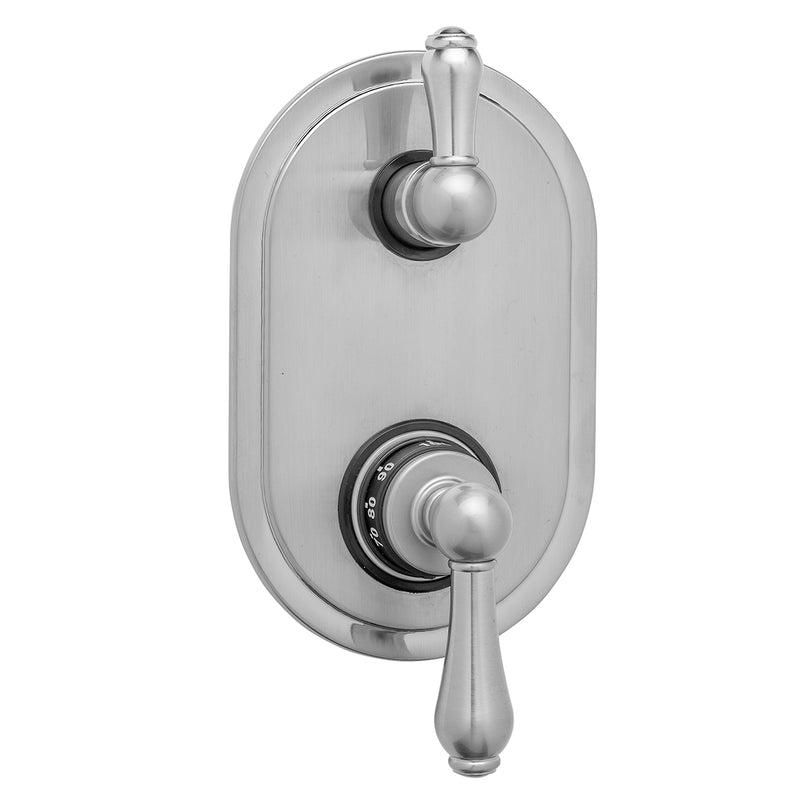 Jaclo T9536-TRIM Oval Plate With Regency Thermostatic Valve With Regency Peg Lever Built-In 2-Way Or 3-Way Diverter/Volume Controls - Parent