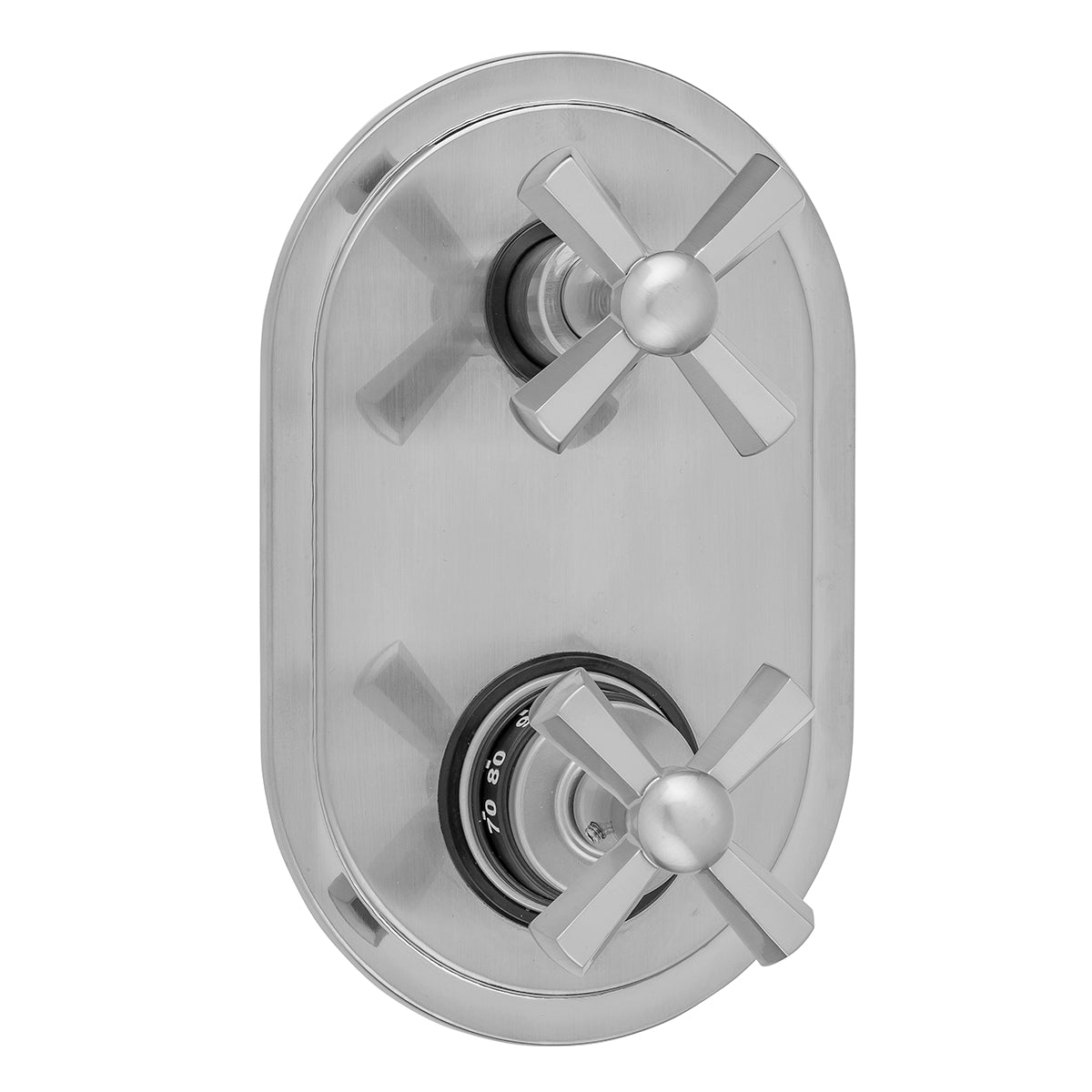 Jaclo T9585-TRIM Oval Plate With Hex Cross Thermostatic Valve With Hex Cross Built-In 2-Way Or 3-Way Diverter/Volume Controls - Parent