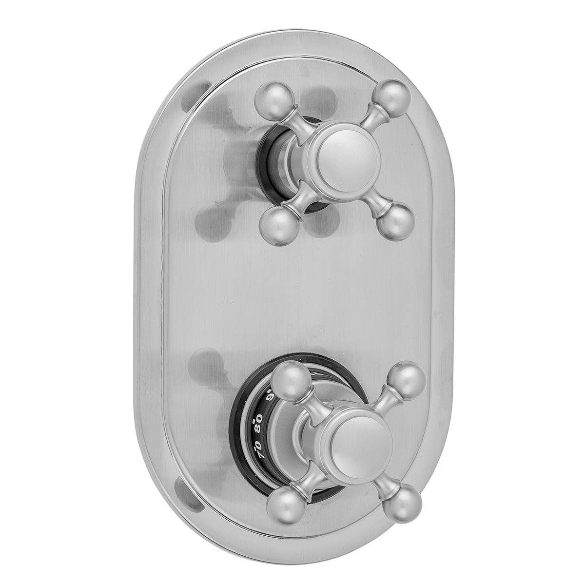 Jaclo T9757-TRIM Oval Plate With Ball Cross Thermostatic Valve With Ball Cross Built-In 2-Way Or 3-Way Diverter/Volume Controls - Parent