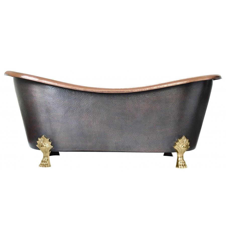 Thompson Traders TBT-7030-CL Hibernia Oval 70" Copper Freestanding Medium Antique Exterior & Rose Gold Interior